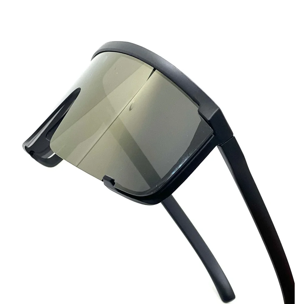 Shield Sunglasses Oversized Gold Mirrored Lens‎ Sunglasses Sport Sun Glasses New